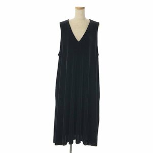 foufou / フーフー | 【THE DRESS #16】no-sleeve velour ワンピース | 0 | ブラック | レディース