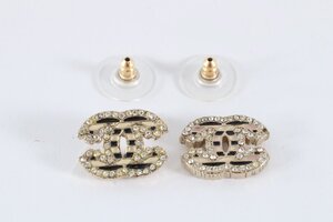 【ジャンク品】CHANEL シャネル ココマーク ラインストーン ピアス レディース アクセサリー 0552-YN