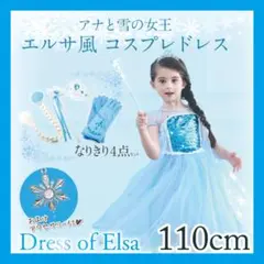 【処分特価】♡アナ雪 エルサ風 小物5点セット コスプレドレス 110