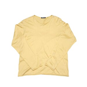 ISSEY MIYAKE イッセイミヤケ ME93JK402 メンズ コットン 長袖 ロングTシャツ トップス カットソー イエロー 日本製 ブランド tp-24x893