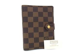 1円 ■極美品■ LOUIS VUITTON ルイヴィトン R20700 ダミエ アジェンダPM 6穴式 手帳カバー スケジュール帳 ブラウン系 FJ4558