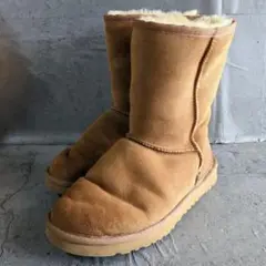 【UGG】 アグ (24.0) 無地 レディース 茶色 ミドル丈 ムートンブーツ