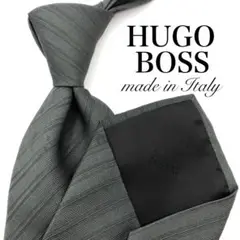 【送料無料】HUGO BOSS ネクタイ ストライプ柄 グレー