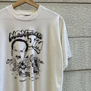 90s USA製 白 プリントTシャツ 半袖Tシャツ FRUIT OF THE LOOM フルーツオブザルーム アメリカ製 古着 vintage ヴィンテージ XLサイズ