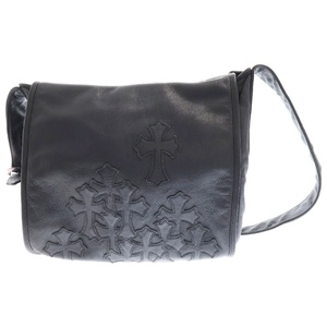 CHROME HEARTS クロムハーツ BAG-MAIL CEME CROSS メールバッグ セメタリークロスパッチ レザーショルダーバッグ ブラック