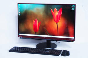 【即配】i7＆Office2019＆Win11搭載！LAVIE Desk All-in-one DA770/GAR ラズベリーレッド i7-7500U 8G HDD2T 23.8型FHD ブルーレイドライブ