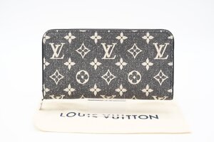 ☆安心の３大保証☆ Aランク ≪LOUIS VUITTON ルイ ヴィトン/ジッピー ウォレット≫ M81858 モノグラム ジャガード デニム グレー ホワイト