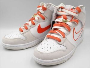 20348Ac NIKE ナイキ スニーカー 未使用品 DUNK HIGH SE FIRST USE WHITE/ORANGE ダンク ハイ DH6758-100 レディース US8 25cm