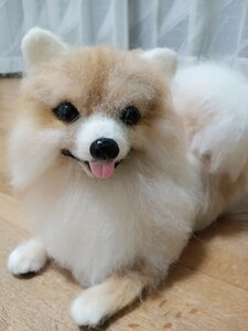 羊毛フェルト ポメラニアンクリーム 　犬　ハンドメイド