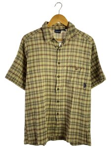 patagonia◆00s/ポルトガル製/organic cotton/半袖チェックシャツ/半袖シャツ/M/コットン/BEG//