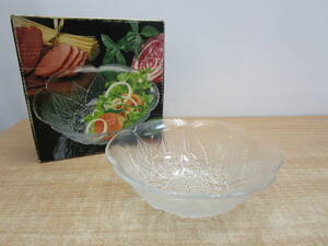 か019★HOYA　CORDIAL　GLASS　COLLECTION　ランタナ　硝子サラダボール　大鉢（23cm）★未使用品