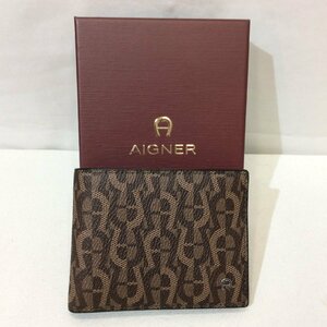 新品☆AIGNER アイグナー 二つ折り財布(小銭入れなし) ブラウン 156808 10 Icon Cover 0060 Fango 札入れ