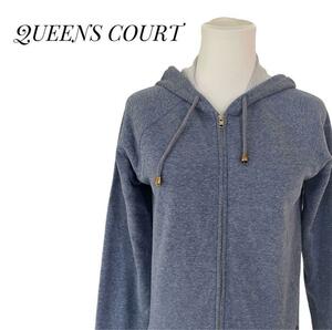 QUEENS COURT クイーンズコート　長袖　パーカー　ブルー　S