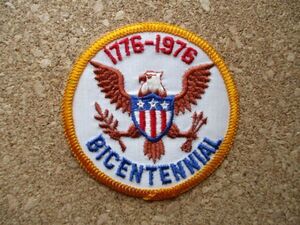 80s アメリカ合衆国 1776-1976 BICENTENNIAL建国200周年ワッペン/イーグル白頭鷲Vintage観光ビンテージPATCH旅行スーベニア土産パッチ D9