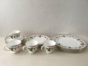 [未使用 レア] ①Wedgwood Wild Strawberry Archive ウェッジウッド ワイルドストロベリーアーカイブ 4組セット