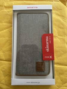 iPhone X用 Skinarma シェルケース 手帳型ケース Aki Collection Mist Light Grey I8AKI-LG007