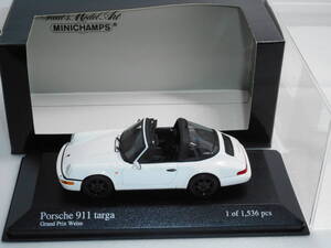 ☆1円始レアPMA-Minichamps ☆ 1/43ポルシェPorsche 911 targa Grand Prix White　☆231124