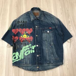 vivienne westwood anglomania denim jacket capital cowboy man chaos heart ビビアンウェストウッド デニム ジャケット ハート ペイント