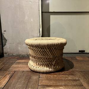 Reed Stool リードスツール 葦 Made in India Handmade 手づくり 民芸 インド製 ナチュラル ディスプレイ 収納 天然素材 リビング 