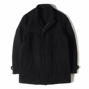 COMME des GARCONS コムデギャルソン 99AW ショートカラー ウール ナイロン メルトン 縮絨 ダブルジップ ジャケット 90s ブラック