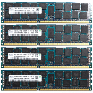 64GB (16GB×4枚) 1600MHz PC3-12800R DDR3 DIMM ECC 240ピン Registerd SK Hynix製 メモリー Xeon サーバー MacProにも #0627D