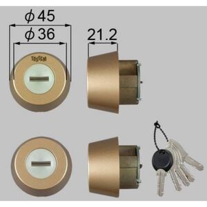 【☆即完売商品☆】鍵未開封 ジエスタ２ LIXIL TOSTEM トステム ドア錠セット ＭＩＷＡ ＤＮシリンダー サテンゴールド ZDEQ-876