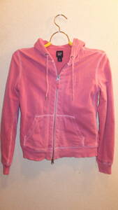 ★GAP★Ladies Hoodie Long sleeve tops Size XXS　ギャップ長袖レディーストップスフード付き サイズM　　USED IN JAPAN　小穴有