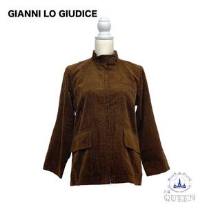 ☆美品 GIANNI LO GIUDICE ジャンニロジュディチェ アウター ジャケット コーデュロイ ハイネック 長袖 レディース ブラウン a19