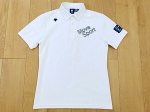 【美品】デサントGOLF＊ドライBDポロシャツ＊白＊JP-M