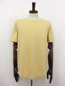 極美品 【HERMES エルメス】 クルーネック 半袖カットソー Tシャツ (メンズ) sizeM くすみのあるイエロー系 イタリア製 □34MT5233□