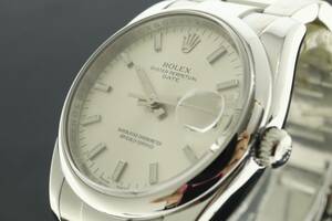 VMPD6-614-57 ROLEX ロレックス 腕時計 115200 オイスターパーペチュアル デイト ルーレット刻印 M番 磨き済 約111g メンズ シルバー 中古