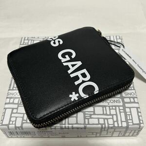 新品 COMME DES GARCONS CDG WALLET コム デ ギャルソン ウォレット Huge Logo - Zip Wallet ヒュージロゴ ジップウォレット 2つ折り財布 