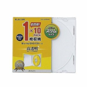 まとめ得 エレコム　Blu-ray/DVD/CDケース(スリム/PS/1枚収納) 10枚入 ホワイト CCD-JSCS10WH x [3個] /l