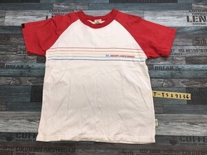 DOG DEPT レディース カラフルボーダープリント ラグラン 半袖Tシャツ 小さいサイズ XS 赤白