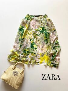 【ZARA】ザラ:花柄プリントシフォンブラウス