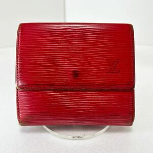 ◆LOUIS VUITTON ルイヴィトン エピ MI 0911◆ 三つ折り財布　小銭入れ有　レッド　MADE IN FRANCE 【USED】0219B