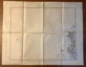 RR-504 ■送料無料■ 山口県 豊浦 豊浦町 響灘 地図 古地図 古書 古文書 地理 案内 印刷物 明治22年 縦46cm 横58cm アンティーク/くKAら