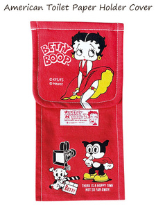 ベティちゃん トイレットペーパーホルダーカバー (レッド) BETTYBOOP 赤 ベティブープ おしゃれ 西海岸風 インテリア アメリカン雑貨