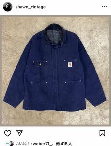 スペシャル!! デッド STUSSY元ネタ ジップ仕様 90s USA製 Carhartt カーハート チョアコート カバーオール ダック ジャケット ヴィンテージ