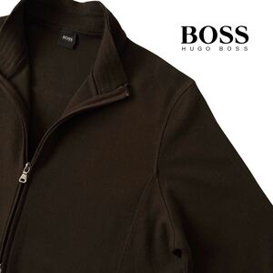 (美品) ヒューゴボス HUGO BOSS ダブルジップ ウール ジャケット XL ブラウン ジップアップ 立ち襟 ジャケット