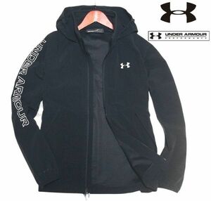 新品!! アンダーアーマー UA ストーム フルジップ メッシュ ジャケット ブラック MD (M) ☆ UNDER ARMOUR メンズ ゴルフ フード収納 黒