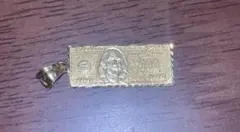 100 Dollar Bill Gold Pendant 10k