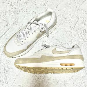 28.0cm 新品未使用 NIKE AIR MAX 1 PRM ESS エアマックス ワン プレミアム スニーカー シューズ レザー AIRMAX 白 ホワイト 人気 定番