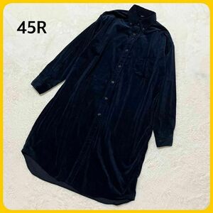 極美品 45R コーデュロイ 綿100% ロング シャツ ワンピース Rマーク