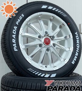 車検対応 ハイエース200系 レジアスエース 17インチ タイヤホイールセット 4本セット BD12 ホワイトポリッシュ ヨコハマ パラダ 215/60R17