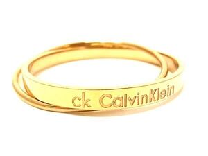 ■美品■ Calvin Klein カルバンクライン 2連 ブレスレット バングル アクセサリー レディース ゴールド系 DG2778