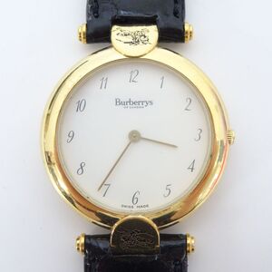 tyis 6761-6 255 稼働品 Burberrys バーバリー メンズ腕時計 370.210B 革ベルトカビ有り 箱付き 劣化有り 現状品