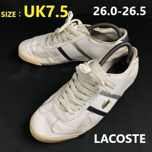 ラコステ/LACOSTE★テニスシューズ/スニーカー【size:8.5/26.5/white/白】sneakers/Shoes/trainers◆sQ-633