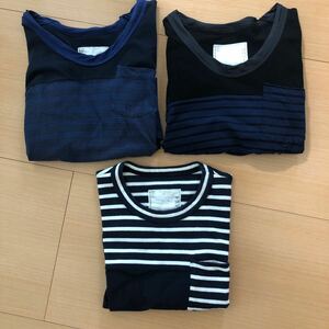 sacai サカイ Tシャツ 3着セット ボーダー 半袖 シャツ サイズ1 まとめ売り まとめて トップス カットソー