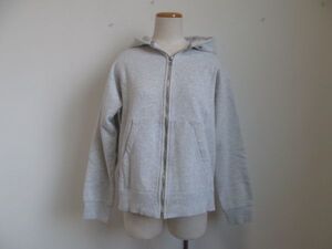 (51819)BEAUTY＆YOUTH　ビューティーアンドユース　ヘビースウェット　ZIP　パーカー　裏起毛　グレー系　M　USED